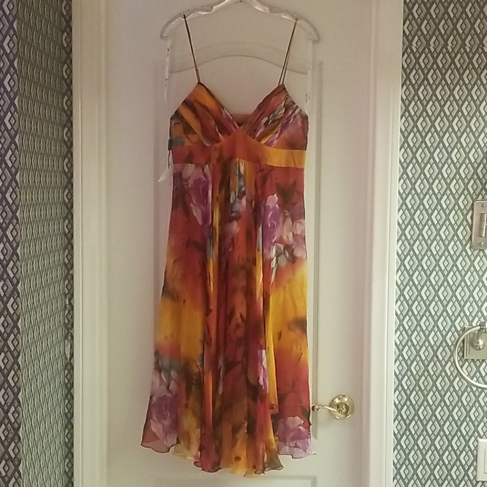 Diane Freis Silk Empire Waist Vintage 80's